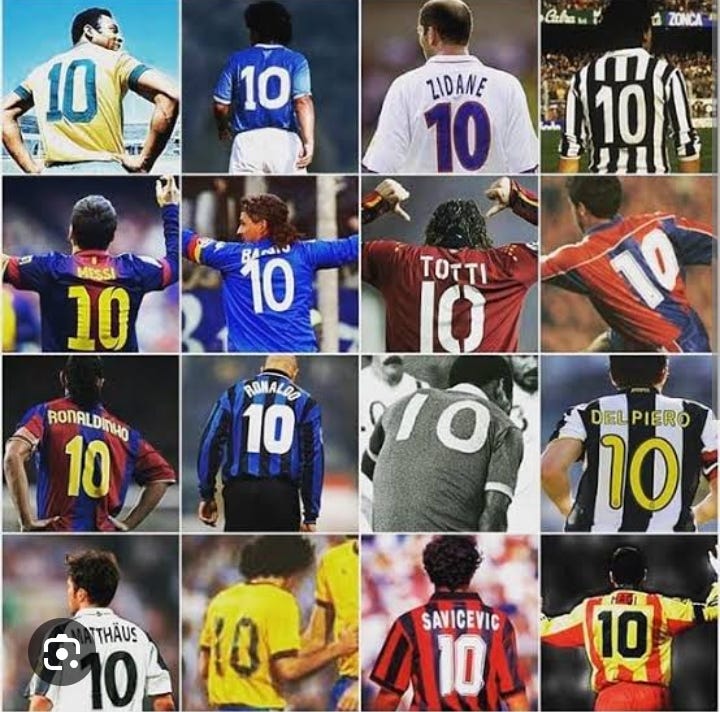 why do all the best soccer players wear 10